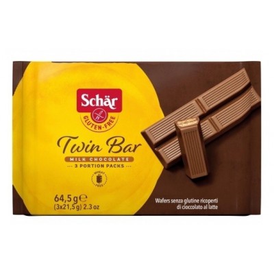 barritas barquillos recubiertas de chocolate twin bar 645g schar